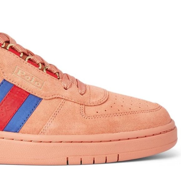 Ralph Lauren x Clot - Terracotta Polo Court Suede Sneakers - Picture 3 of 8